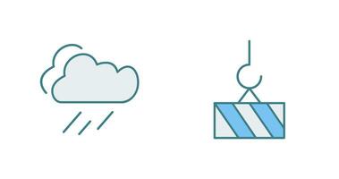 Regen und schwer Maschinen Symbol vektor