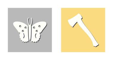 Schmetterling und Holz Cutter Symbol vektor