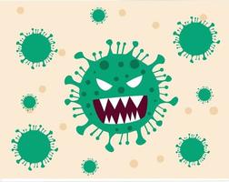 Corona-Virus 2020 flache Symbolvorlage. Covid-19-Hintergrund vektor