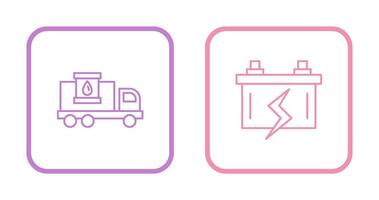 Treibstoff LKW und Batterie Symbol vektor