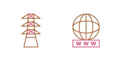 Turm und Welt breit Netz Symbol vektor