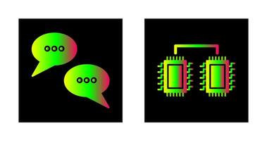 Konversation Luftblasen und Prozessoren in Verbindung gebracht Symbol vektor