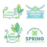 Spring Retro Vintage Vector Etikett