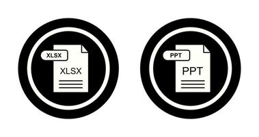 XLSX und ppt Symbol vektor