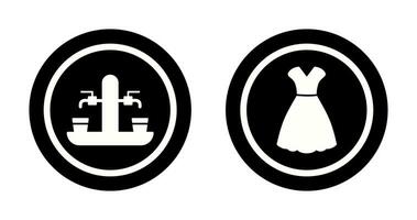 öl kran och kvinna klänning ikon vektor