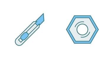 stationär kinfe und Nuss Symbol vektor