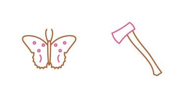 Schmetterling und Holz Cutter Symbol vektor