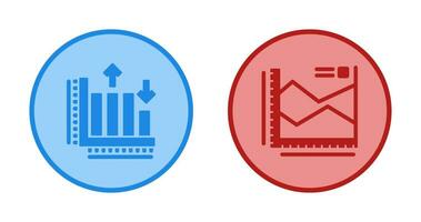 spline Diagram och bar Graf ikon vektor