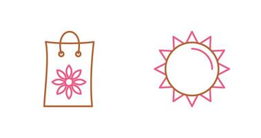 Pestizid Taschen und Sonne Symbol vektor