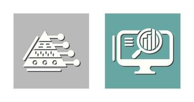 Pyramide Graph und Suche Symbol vektor