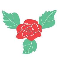 Cartoon-Rose, schöne Blume für die Dekoration vektor