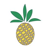 exotiska frukter, ljus tecknad ananas vektor