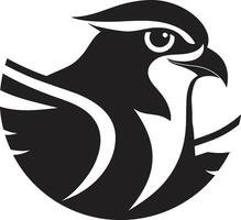 vingar av fantasier midnatt svartvit insignier grafisk Sparv logotyp avian överflöd vektor