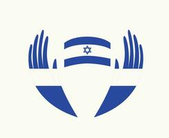 Israel Emblem Flagge mit Hände Symbol Mitte Osten Land abstrakt Design Vektor Illustration