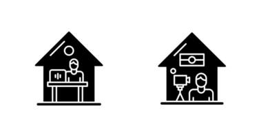 Arbeit beim Zuhause und Lüge Aufzeichnung Symbol vektor