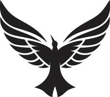 schwarz Taube Vektor Logo mit wirbelt ein kreativ und elegant Design schwarz Taube Vektor Logo mit Gefieder ein zart und feminin Design