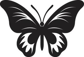 invecklad fladdra noir fjäril design graciös svartvit svart fjäril emblem vektor