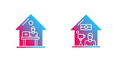 Arbeit beim Zuhause und Lüge Aufzeichnung Symbol vektor