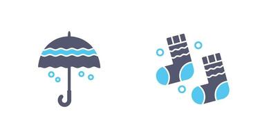 Regenschirm und Winter Socken Symbol vektor