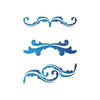 våg och vattendroppe logotyp mall vektor