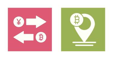 Austausch und Bitcoin Platzhalter Symbol vektor