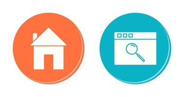 Startseite und Browser Symbol vektor