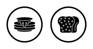 Pfannkuchen und Toast Symbol vektor