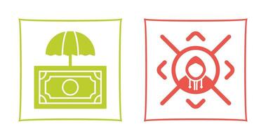 Regenschirm und Ziel Symbol vektor