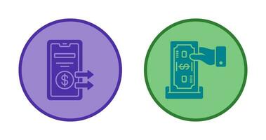Anzahlung und Transfer Symbol vektor