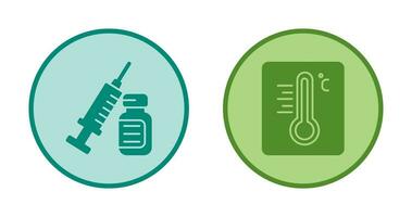 Spritze und Thermometer Symbol vektor