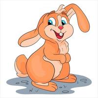 Tierfigur lustiges Kaninchen im Cartoon-Stil vektor
