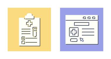 medizinisch Bericht und Browser Symbol vektor