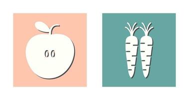 Äpfel und Möhren Symbol vektor