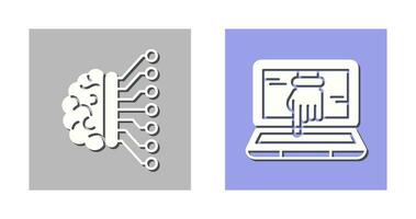 Maschine Lernen und hacken Symbol vektor