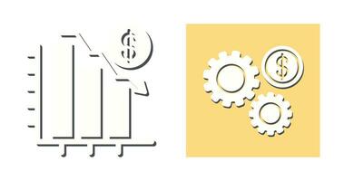 Diagramm Nieder und die Einstellungen Symbol vektor