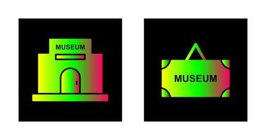 museum byggnad och museum ikon vektor