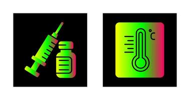 Spritze und Thermometer Symbol vektor