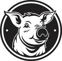 schick schwarz Schwein Vektor stilvoll Schwein Symbol