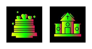 Hochzeit und Kirche Symbol vektor
