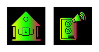 smart klocka och högtalare ikon vektor