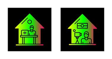 Arbeit beim Zuhause und Lüge Aufzeichnung Symbol vektor