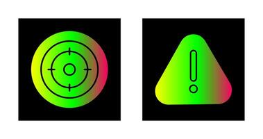 mål och varning ikon vektor
