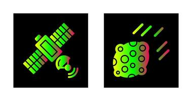 Satellit und Asteroid Symbol vektor