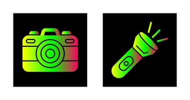 Kamera und Blitz Licht Symbol vektor