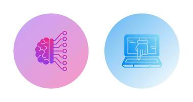 Maschine Lernen und hacken Symbol vektor