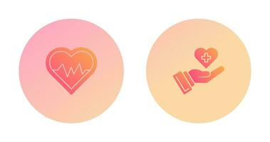 hjärta slå och sjukvård ikon vektor
