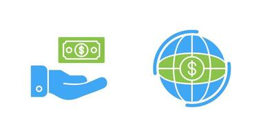 Geld und Globus Symbol vektor
