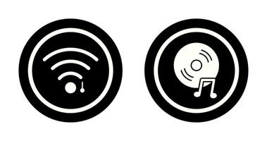 wiFi tecken och musik CD ikon vektor