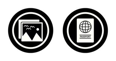 Bilder und Reisepass Symbol vektor