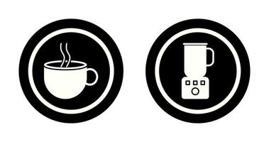 heiß Kaffee und Kaffee Mixer Symbol vektor